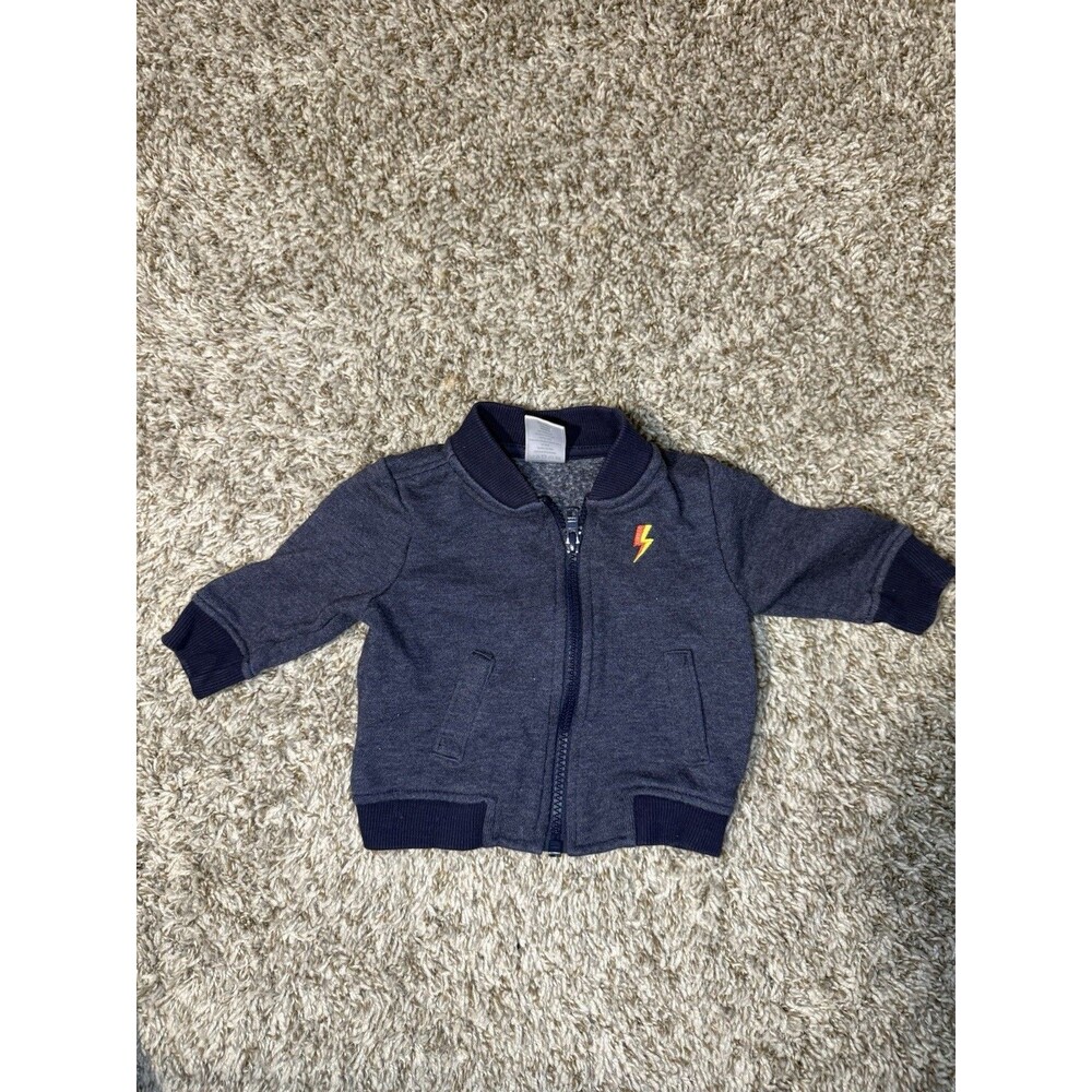 Gymboree Baby Navy Zip-Up Jacket with Lightning Bolt 3–6 Months